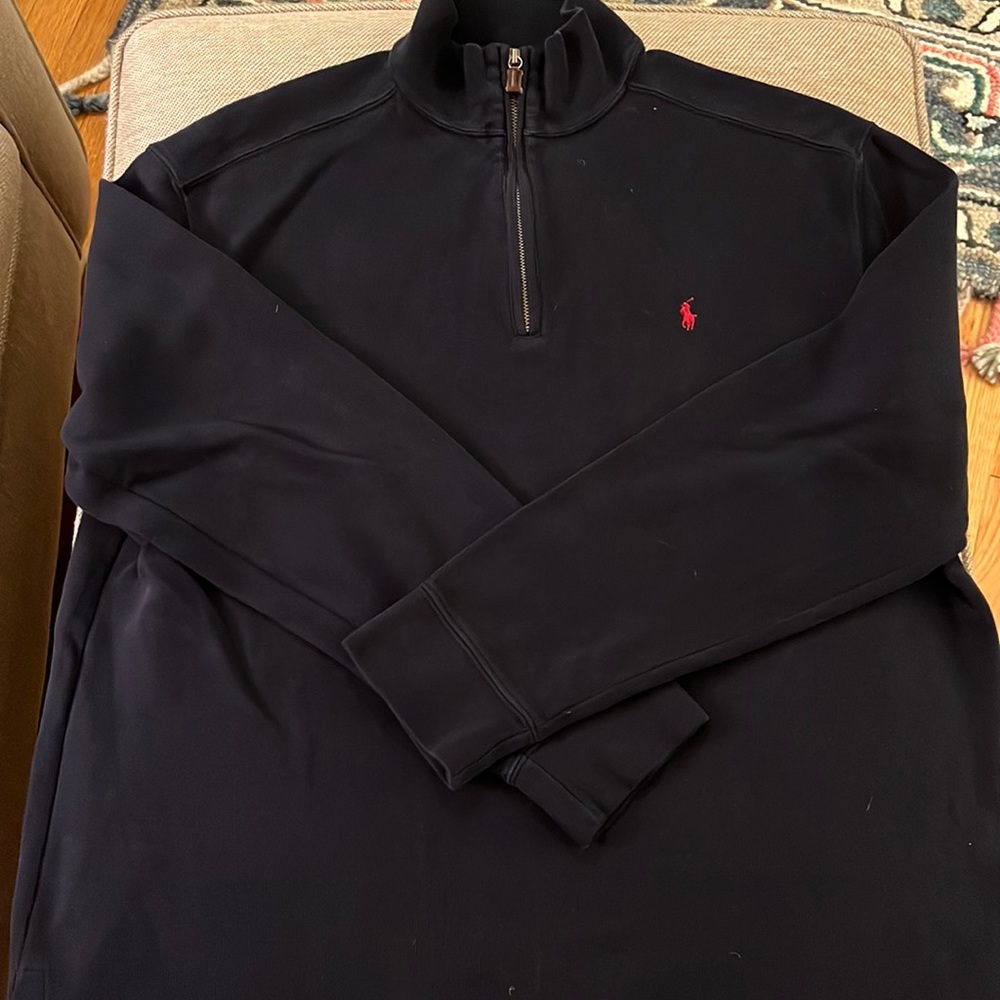 navy polo pullover